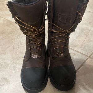 Red Wing Shoes Dark Brown Leather metatarsal steel toe work boots